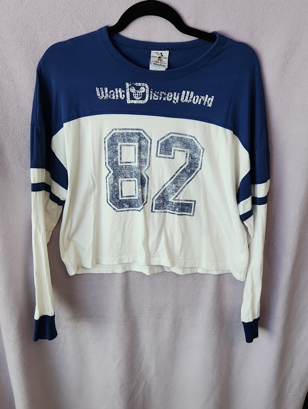 🎀2/$30🎀 Walt Disney World Colorblock Cropped Jersey Top - Navy & White